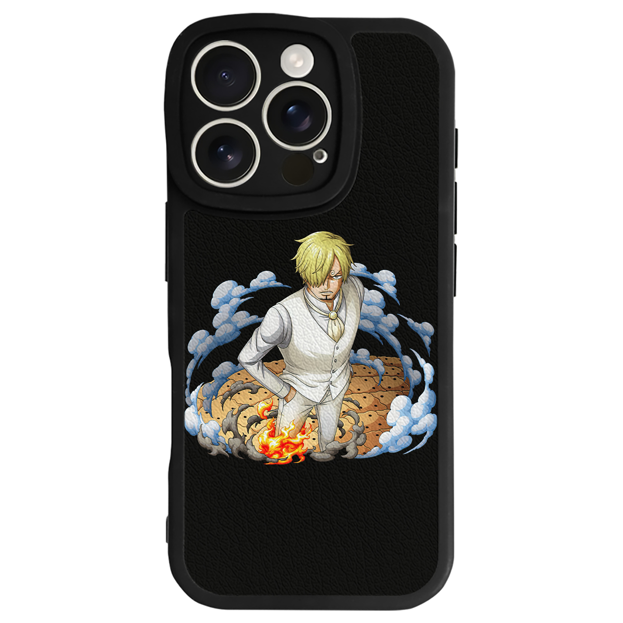 （画像用） ワンピース サンジ ONE PIECE Sanji 【iPhone 16シリーズ対応】シリコンスマホケース（レザー調） 材質：シリコン